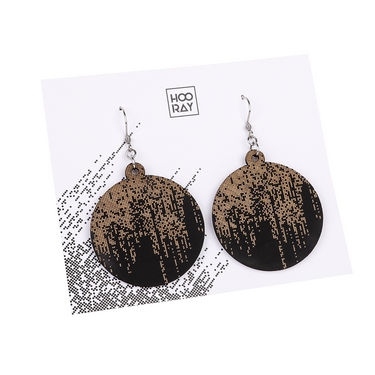 Pendientes de madera HOORAY Black Matrix 