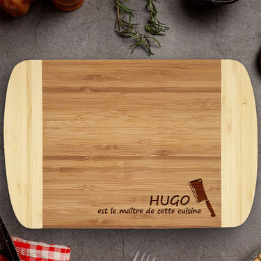 Tabla de bambú para regalo con grabado Señor Cocina 1 
