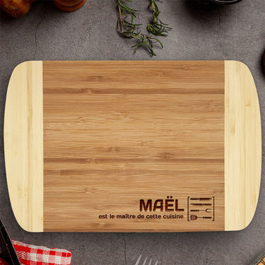 Tabla de bambú para regalo con grabado Señor Cocina 2 