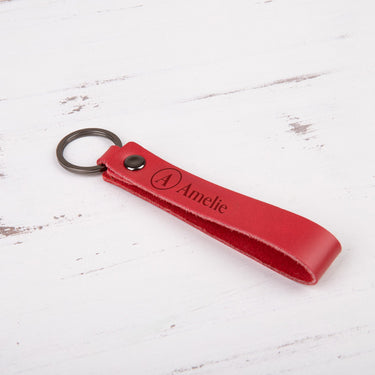 Porte-clés en cuir HOORAY, rouge 
