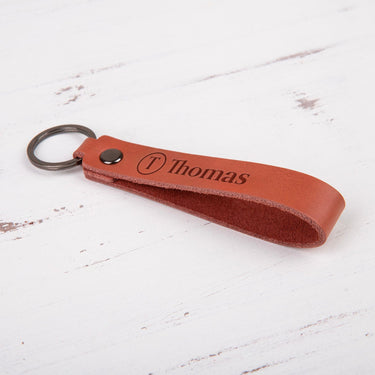 Porte-clés en cuir HOORAY, marron clair 
